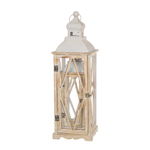 Ophelia & Co. 2 Piece Metal and Wood Lantern Set & Reviews Wayfair
